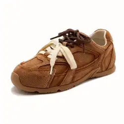 DIMANYU Genuine Leather Gump Shoes Women 2025 Spring New Retro Lace-up Sneakers Female Casual Non-slip Women's Shoes