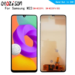 6.4" AMOLED Screen For Samsung For Galaxy M22 4G SM-M225FV LCD Display Screen Touch Panel Digitizer With Frame Assembly