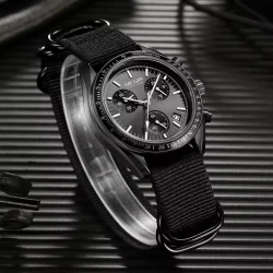 MEGIR 2247 Men's Luxury Quartz Watch Canvas Weaving Strap Chronograph Life Waterproof Calendar Leisure Fashion Men's Watch Gift