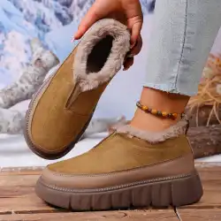 2025 Winter New Thickened Anti-slip and Durable Women's Cotton Shoes with Fleece Lining Warm and Comfortable Free Shipping