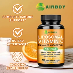 Liposomal Vitamin C Supplement - Promotes Collagen Production, Powerful Antioxidant, Immune Support