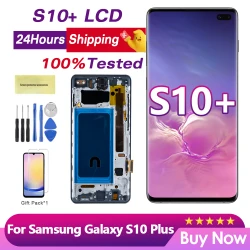 For SAMSUNG S10 Plus SM-G975F SM-G975 Display S10+ Touch Screen Display Digital With Frame Assembly Replacement Samsung s10 plus