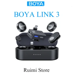 BOYA LINK 3 Wireless Microphone AI Noise Cancellation Lavalier Button Mini Mic for Video Recording