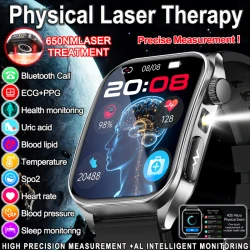 2025 New AI-GPT  Diagosis ECG Health Smart Watch Men Blood Pressure Lipid Uric Acid  Intelligent Q&A Health smart bracelet  Men