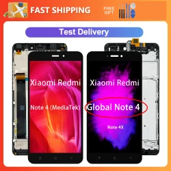 5.5" LCD For Xiaomi Redmi Note 4X/Note 4 Global Version Snapdragon 625 Display Touch Screen Digitizer Note 4/MediaTek With Frame