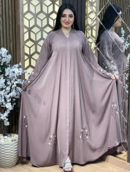 Designer Botanical Pattern Modest Maxi Dress