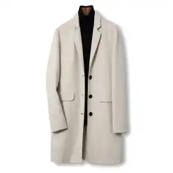 Men's British Style Double-Breasted Wool Coat Luxury Warm Trench Business Ceremony Coat for Men