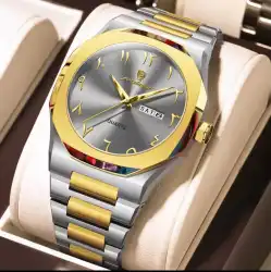 Poealagar Men's Two-Tone Stainless Steel Quartz Watch