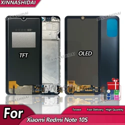 Tested TFT/OLED For Redmi Note10S Display Touch Screen Digitizer Assembly Parts For Xiaomi Redmi Note10S Frame and Battery Cover