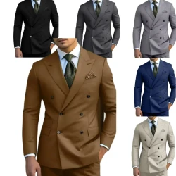 Classic Mens Suits Slim Fit 2 Pieces Blazer and Pants  Peak Lapel Luxury Men Wedding Dresses Tuxedo Set for Prom Party Business