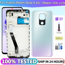 AMOLED Lcd For Xiaomi Redmi Note 9 Display Screen Replacement For Redmi 10X 4G Display M2003J15SG M2003J15SC Screen With Frame