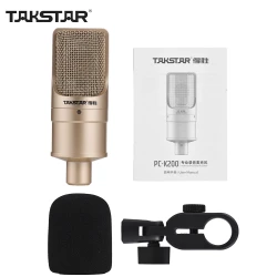 TAKSTAR PC-K200 Condenser Microphone for Live Singing Recording Podcasting Professional Recording Microphone XLR Connector