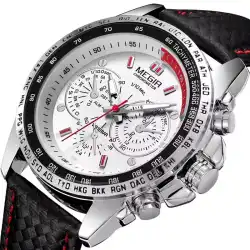 MEGIR 1010 Men's Quartz Watches Original Fashion Creative Clock Leather Strap Strap Analog Display Wrist Watches for Male Gift