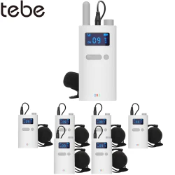 Tebe Wireless Tour Guide System with Microphone Portable Audio Transmitter Receiver for Church Excursion Museum Conference