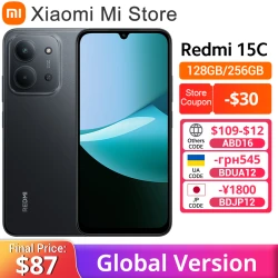 Global Version Xiaomi Redmi 15C Smartphone MediaTek Helio G81-Ultra 50MP main camera 120Hz 6.9" Dot Drop display 33W charging