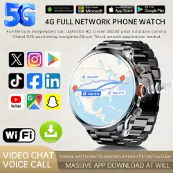 5G/4G Full Netcom Android Smart Watch With SIM Card Camera Video Call AMOLED GPS WIFI Google Play Maps Smartwatch For Men Women