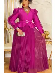 Plus Size African Party Dresses for Women Autumn Fashion Dashiki Ankara Wedding Evening Gown Elegant Turkey Muslim Maxi Dress