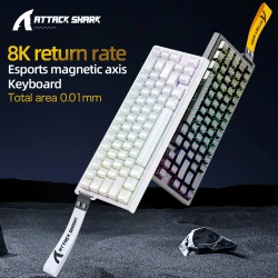 Attack Shark X68 He Gaming Keyboard Magnetic Mechanical Wired for Pro Gaming 0.01mm Rapid Trigg 8000Hz 128K Rate