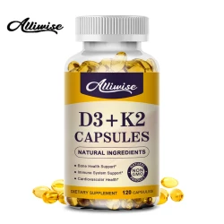 Alliwise Vitamin D3+K2 Capsule Regulate Calcium Metabolism Bone Joint Health & Immunity Support Bone nutrition and health