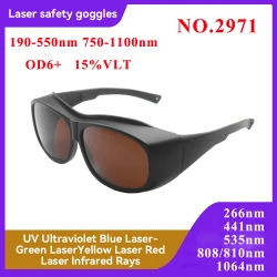Laser Protection 190-550nm 800-1100nm OD6 Laser Protective Glasses Certified 532nm 1064nm Laser Safety Glasses