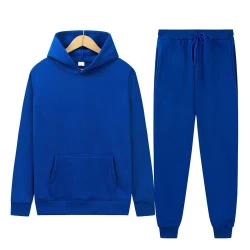 Men's Autumn and Winter New Solid Color Hoodie+pants Two-piece Set Fashionable Casual Sports Set Size S-3XL
