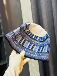 Handwoven Blue Patterned Cap