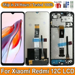 Screen With Frame For Xiaomi Redmi 12C 22120RN86G LCD Display Touch Digiziter Assembly For Xiaomi Redmi 12C Screen Replacement