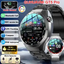 2025 New GUHUAVMI GT5 Pro Smart Watch Men HD AMOLED Screen GPS Motion trajectory HeartRate Bluetooth Call 1.52" SmartWatch IP68
