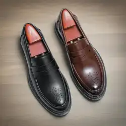 High Quality Casual Business Leather Shoes Men Wedding Social Leather Men’s Dress Shoes British Formal Carving Men Block Shoes