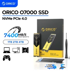 ORICO PCIe4.0 M.2 NVMe SSD PS5 Gaming 7400MB/S Internal Solid State Drive M Key 2280 SSD for Content Creators 1TB/2TB/4TB O7000
