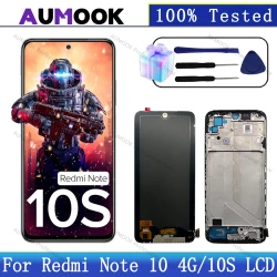 New Tested Display For Xiaomi Redmi Note 10S LCD Screen Digitizer For Redmi Note 10 4G AMOLED Display M2101K7AG Replacement Part