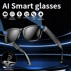 LIGE New AI Smart Glasses Recording Videos Photo Recognition Answer Translation Large Battery Ip65 Waterproof Bluetooth Glasses
