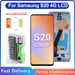 For Samsung S20 Touch Screen G980 G980F G980F/DS LCD Display Touch Screen Digitizer with Frame Replacement