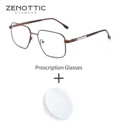 ZENOTTIC (S Size) High-quality Metal&Acetate Prescription Glasses For Men Polygon Anti Blue Light Photochromic Optical Eyewear