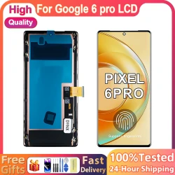 AMOLED Display For Google Pixel 6 Pro For GLUOG G8VOU LCD With Bracket Display Touch Screen Digitizer Assembly Replacement
