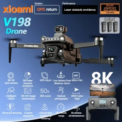For Xiaomi V198GPS Drone 8K Profesional Camera Brushless Obstacle Avoidance Aerial Optical Foldable Quadcopter Mini Drone kidtoy