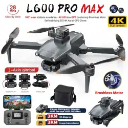 L600 PRO MAX Drone 4K Professional 3-Axis Gimbal HD Dual Camera 360° Obstacle Avoidance Brushless GPS Quadcopter FPV RC Dron Toy