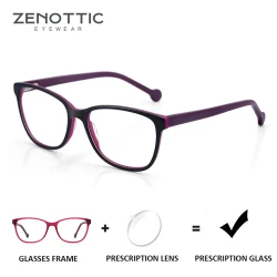 ZENOTTIC Fashion Acetate Prescription Eyeglasses Progressive Optical Glasses For Women Anti Blue Light Protection Myopia Eyewear