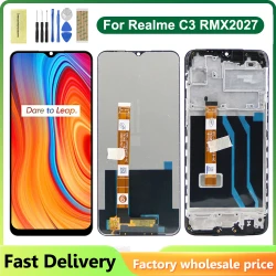 6.5'' For Realme C3 RMX2027 RMX2021 RMX2020 LCD Display with Frame Digitizer Touch Screen Replacement for OPPO Realme C3 lcd