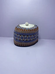 Orange Rawaram – Hausa/Fulani Cap, Kufi, Handwoven Cap, Zawa