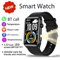 2025 New Smart Watch Men LED Bluetooth Call Sports Men's Smartwatch Heart Rate Health Temperature Monitoring Women Smart Watches