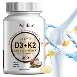Vitamin D3 K2 Capsules - Promotes Strong Bones, Calcium Absorption, Teeth, Heart, Cardiovascular Health