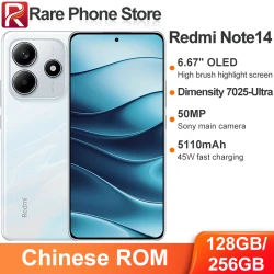 China Version Xiaomi Redmi Note 14 128GB/256GB Dimensity 7025-Ultra 6.67” OLED Display 50MP+16MP Camera 45W 5110mAh Battery 5G