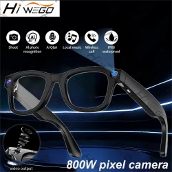 Hiwego New  Smart AI Glasses 800W pixel AI Shooting Camera HD Photo Video Voice Call Translation  Bluetooth Glasses For xiaomi