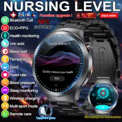 2025 New Health detection ECG+PPG Uric Acid Blood Oxygen Body Analysis Smart Watch Clock Bluetooth BT Call Smart Watch Men