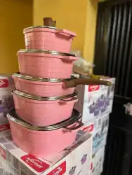 Pink Speckled Non-Stick Cookware Set - 5-Piece