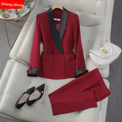 Zihong Design Sensibility Professional Suit Jacket Red Manager Host Annual Meeting Dry Run Formal Dress For Spring And Autumn