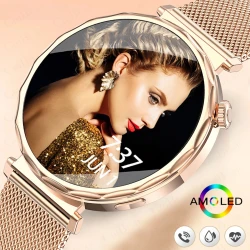 2025 New GPS Tracking Smartwatch Women AMOLED HD Screen Heart Rate Bluetooth Call IP68 Waterproof Smart Watch Android IOS