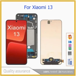 AMOLED Display with frame for Xiaomi 13 LCD Mi13 Touch Screen Digitizer Replacement Assembly Repair Parts for Xiaomi13 MI 13 LCD