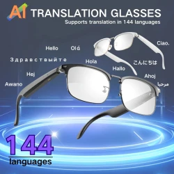 AI Smart Glasses Bluetooth Call Video Music Player Headset Support Multiple Languages Translation Color Changing Lenses